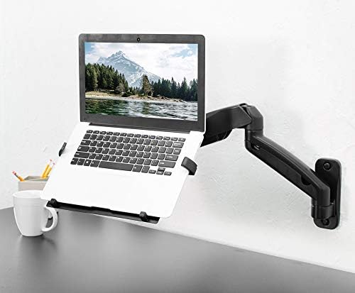 VIVO Height Adjustable Pneumatic Extended Arm Laptop Wall Mount, Full Motion Articulating Notebook Tray, Fits 10 to 15.6 inch Screen, Black, MOUNT-V001GL - Image 2