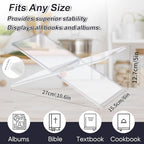 Acrylic Book Stand Holder - Coffee Table Book Stand,Open Cookbook Acrylic Book Display Stand,Magazines Clear Holder,Reading Stand for Open Book Magazines, Textbooks - Image 4