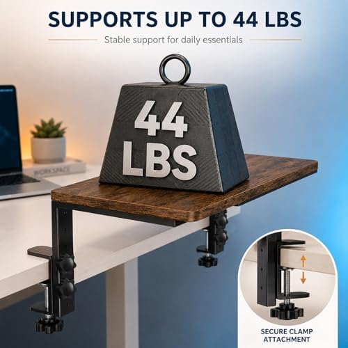 Clamp-On Desk Extender, 15 x 9.5 Inch Monitor Riser - Image 4
