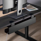 Mount-It! Under Desk Cable Management Tray – Clamp-On No-Drill Metal Cable Management Tray for Desk & Standing Desk, Wire & Cord Organizer for Power Strips, Glass Desks – 23.6” Black - Image 2