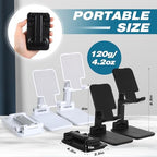 Wonderjune 24 Pcs Cell Phone Stand Adjustable Holder for Desk, White,Black - Image 2