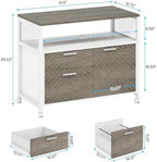 Tribesigns Modern File Cabinet with Drawers for Letter-Sized File and Door, Lockable lateral Filing Cabinet Printer Stand with Storage Shelves and with Rolling Caster for Home Office (Oak) - Image 2