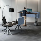 Desk Privacy Panel,2PCS L-Shaped Clamp-On Office Desk Divider,2-in-1 Adjustable Acoustic Desktop Partition Or Under Desk Modesty Panel,for Office,Home,Felt(Blue, 47.2" x 17.7") - Image 7