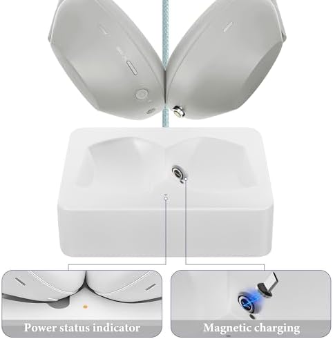 GEEKRIA Headphones Charging Stand, Compatible with Sony WH-1000XM6 / 1000XM5, 3D Printed Resin Magnetic Dock, Gaming Headset Base (White) - Image 2