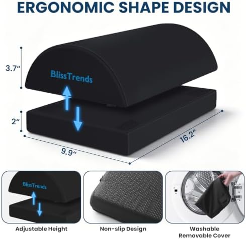 BlissTrends Foot Rest Under Desk, Foot Stool with 2 Adjustable Heights - Image 2
