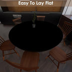 Table Cover Round - Can Be Used On Both Sides Waterproof and Easy to Clean Good Flatness Used for Dining Table(Black+Black Dia.32Inch) - Image 5
