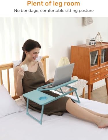 Lap Desk for Couch/Sofa/Floor, 5-Angle Adjustable Bed Desk with Foldable Legs &Cup Holder, Light Weight Bed Tray Table for Writing/Eating/Reading, Portable Laptop Stand for Adults, Kids - Image 6