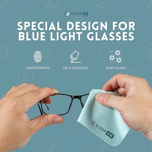 Sleep ZM 30 Pack Special Blue Light Glasses Microfiber Cleaning Cloths - Safe and Effective Cleans Lenses, Screens, Cameras, Eyeglasses, Cell Phone, LCD TV Screens and More (6X7) - Image 3