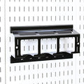 Wall Control Drill Holder Power Tool Storage Rack - Compact Impact Drill Battery Power Tool Pegboard Organizer Pegboard (Black) by Wall+Control