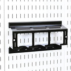 Wall Control Drill Holder Power Tool Storage Rack - Compact Impact Drill Battery Power Tool Pegboard Organizer Pegboard (Black) by Wall+Control