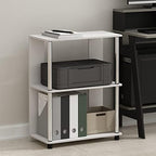Furinno Jaya Simple Design 3-Tier Bookcase / Bookshelf / Display Rack with Stainless Steel Tubes, White Oak - Image 2