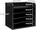 YMYNY Desktop File Organizer with Handle, Document Letter Mail Tray Sorter with 3 Adjustable Shelves, 5 Tiers Paper Holder for School Home Office Desk,Black,13.4 * 12.4 * 9.06" UHBC006B - Image 4