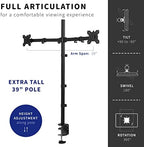 VIVO Dual Monitor Stand Up Desk Mount Extra Tall 39 inch Pole, Fully Adjustable Stand for up to 27 inch Screens, Black, STAND-V012 - Image 5