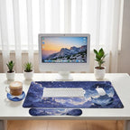 Moonlit Castle Desk Mat Set Dream Night Sky Large Mouse Pad with Wrist Rest 4in1 Desk Mat for Desktop Ergonomic Computer Desk Arm Wrist Anti-Slip Computer Ergonomic Mouse Pad Home Office Gaming - Image 6