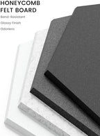 Fluxynara 8-Pack Hexagon Felt Bulletin Board Tiles, Concrete Echo - Image 3