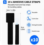 2 Pack Under Desk Cable Management Tray Kit with Cable Clips & Ties (Black) - Image 6