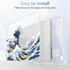 Case for 2026/2025/2024/2023 MacBook Air 15-inch Laptop Release M5 A3448 /M4 A3241 /M3 A3114 /M2 A2941, Stylish Protective Hard Shell Cover for MacBook Air 15.3 inch, Wave Illustration - Image 5