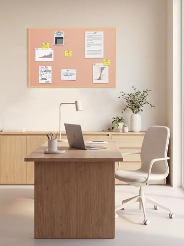 Fabric Bulletin Board 30x20 inches, Golden Aluminum Framed Wall Pin Board - Image 6