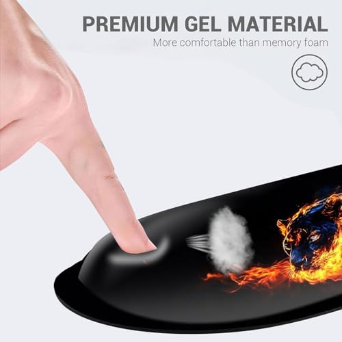 Desk Mat, Mouse Pad with Wrist Rest, 4-in-1 Large Mouse Pads for Desk, Ergonomic Mouse Pad and Keyboard Wrist Rest Gaming Keyboard Mat for Office,Fire Tiger - Image 2
