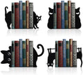 Geelin 8 Pcs Cat Bookends Halloween Black Cat Metal Bookshelf Home Decor by Geelin