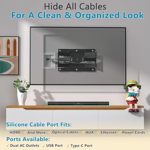 in-Wall Cable Management Kit, Dual Outlet Cable Hider with TypeC/USB Power Port (Unwired), Cutting Template, Perfect for Wall Mounted TVs - Image 3