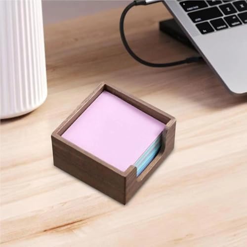 2pcs Acacia Wood Sticky Note Holder for Desk, Rustic Business Card Box Dispenser - Image 5