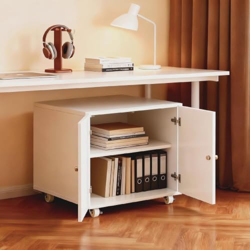 23.6" H Printer Stand with Storage Cabinet & Wheels - Image 6