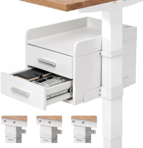 OUTFINE Under Desk Drawer, Clamp-On Storage for Standing Desks, White by OUTFINE