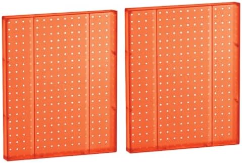 Azar Displays 771620-ORG Plastic Pegboard Wall Organizer - Garage Tool Organizer (Pack of 2) - Durable 1-Sided Wall Panel (16' W x 20' H x 1' D) - Orange - Image 2