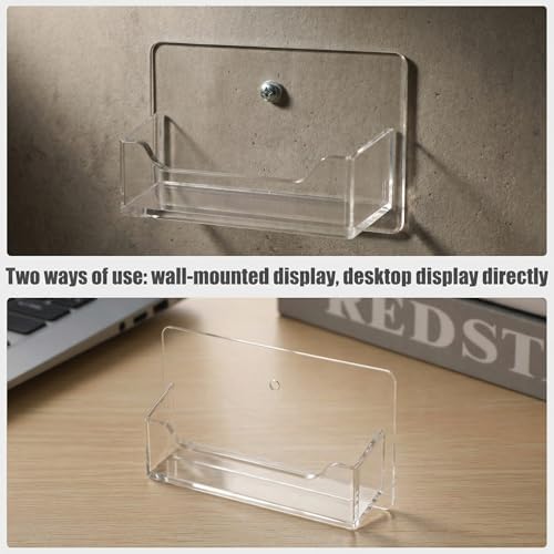 Wesiti 24 Pcs Individual Acrylic Business Card Holders, Wall & Desk Display - Image 3