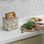 Cabbrix Recipe Box with 50 Cards and 24 Dividers, 4x6 Recipe Card Box Set, Wooden Lid with Phone Holder and Recipe Holder, Beautiful Metal Recipe Organizer, Marigold - Image 2