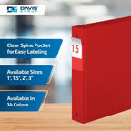Premium Economy 3-Ring Binder, Spine Label, 1.5" Round Rings, Red, 6 Pack - Image 4