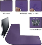 Mydours L-Shape Desk Pad, (38"+38") x13 Large PU Leather Corner Mat, Purple - Image 5