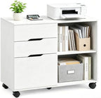 Simple Deluxe 3 Drawer Rolling File Cabinet, Wood Printer Stand with Adjustable Shelf for Home Office Study Organizatiom, White by SimpleDeluxe