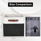 Bagnizer Collapsible Fabric Storage Cubes 11x11 Cube Storage Bins, 4 Pack Closet Baskets Box with Handles for Organizing, Shelf, Toys, Clothes, Home, Office, Nursery (Black&White) - Image 2