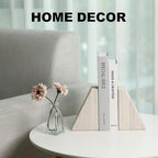 Marble Book Ends for Heavy Books, Decorative Bookends for Shelves, Durable and Heavy-Duty Bookends for Hardback Book & CDS, Off-White Unique Books Stopper & Holder, Set of 2 - Image 5