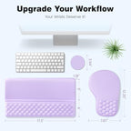 Ospelelf Ergonomic Mouse Pad and Keyboard Stand Wrist Rest Set, Memory Foam Comfort, Pain Relief for Typing, Office Desk Accessories, Purple - Image 6