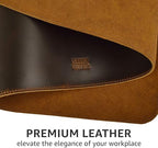 LEATHER VILLAGE Real Leather Desk Pad 3mm Thick Double Layer Desk Mat Brown. - Image 4