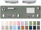 YSAGi Leather Desk Protector, Office Mat, Large Mouse Mat, Non-Slip PU Leather Blotter, Laptop Desk Mat, Waterproof Writing Pad for Office and Home(Dark Green, 63" x 17.2") by YSAGi