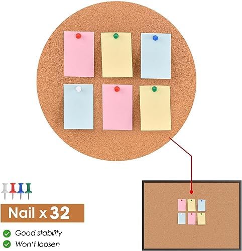 2-Pack Cork Board Bulletin Board 24 x 36, Black Wood Framed 2x3 Corkboard, Office Board for Wall Cork, Large Wall Mounted Notice Pin Board with 32 Push Pins for School, Home & Office - Image 4
