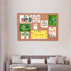 Large Cork Bulletin Board 48" x 36", Felt Pin Board, Ginger Yellow - Image 2