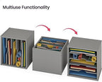 Ballucci 5-Tier File Organizer for Desk, Wooden Mail Sorter, Office Desk Organization, Paper Storage Organizers, Folder Holder for Desk, Letter Trays & Stacking Supports, Gray - Image 5