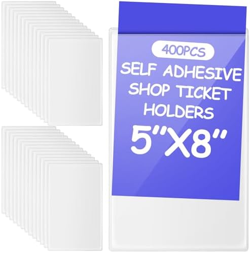 Outus 400 Pcs Self Adhesive Shop Ticket Holders, 5 x 8 Inch by Outus