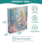Beautiful Mermaid Coral Round Ring Binders 1.5 Inch 3 Ring Binder with Clipboard Holds 200 Sheets Office Home School - Image 4
