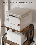 Tall Printer Stand with Charging Station, 4-Tier Mobile Printers Cart - Image 3