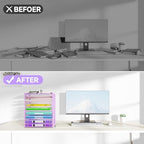 Cawukege 9 Tier Paper Organizer with Handle, Purple Large Capacity Desk Organizer Mesh File Folder Letter Paper Tray Desktop Document Sorter for Classroom, School, and Office Accessories Organization - Image 5