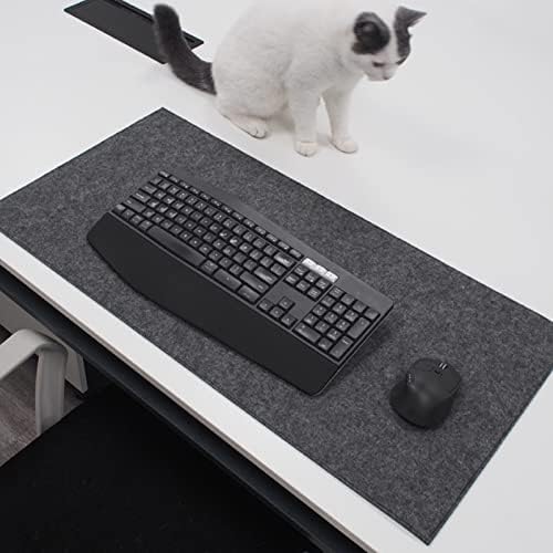 ZPEE Felt Gaming Mouse Pad Large,Not-Slip Mouse Mats for Computer Writing Mat for Desk Mice Mat Washable Keyboard Mat-Dark Gray 30x60cm by Unknown