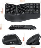 MEETION Ergonomic Keyboard and Mouse Combo, Split Design, Vertical Mouse - Image 5