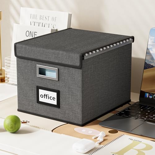 File Organizer Box with Lids, Collapsible File Folder Organizer - Image 3