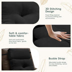 2 Piece Neck Pillow and Lumbar Support Back Cushion Set for Recliner, Black - Image 3